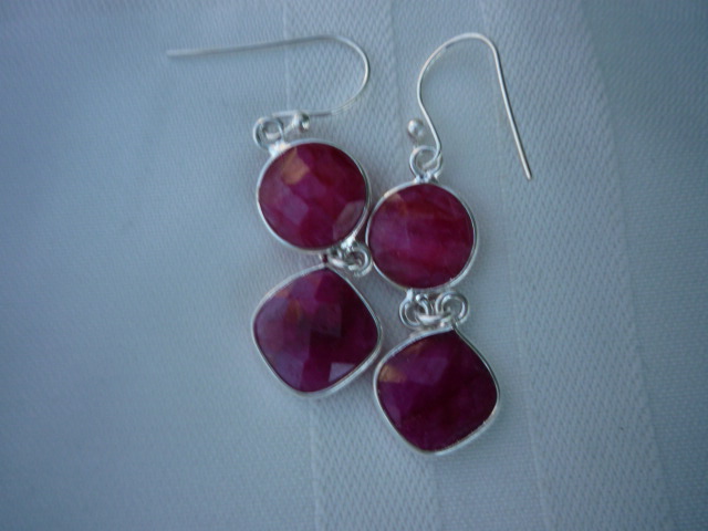 Red Ruby Gemstone Earrings life force, courage, passion, strength, enthusiasm, adventurousness , protectiveness 4157